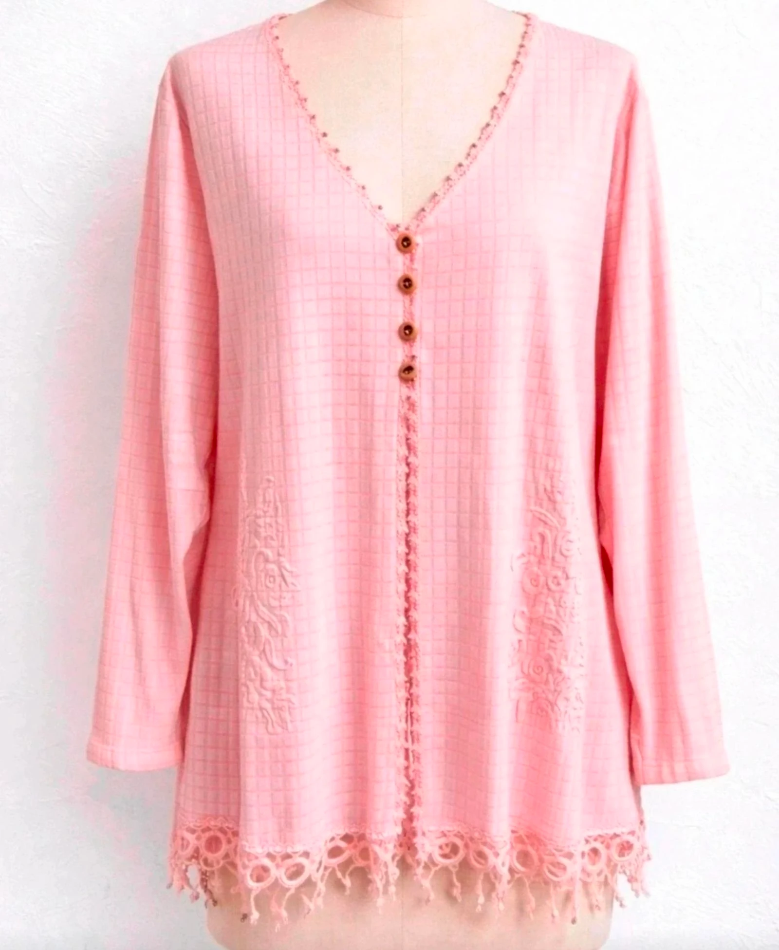🌸 Cardigan rose poudré romantique – Taille 42 🌸